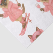 Skiën voor Bruid op helling Roze thema jurk Tissuepapier (Detail)