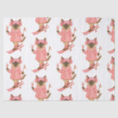 Skiën voor Bruid op helling Roze thema jurk Tissuepapier (Voorkant)