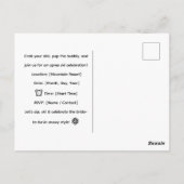 Skiën voor de Bruid op de piste vrijgezellenfeest Briefkaart (Achterkant)