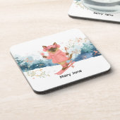 Skiën voor vrijgezellenfeest Siamese kat liefhebbe Bier Onderzetter (Linkerzijde)