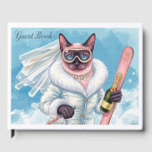 Skiën voor vrijgezellenfeest Siamese kat liefhebbe Gastenboek (Voorkant)