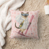 Skiën voor vrijgezellenfeest Siamese kattenliefheb Kussen (Deken)