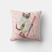 Skiën voor vrijgezellenfeest Siamese kattenliefheb Kussen (Voorkant)