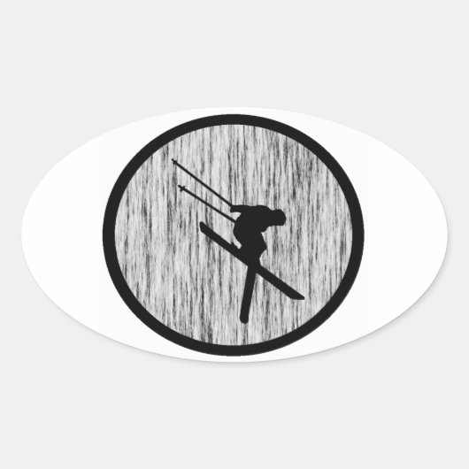 SKIËN WE GRAAG OVALE STICKER (Voorkant)