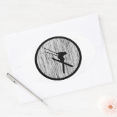 SKIËN WE GRAAG OVALE STICKER (Envelop)