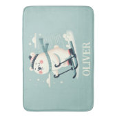 Skiën Whimsical Schattige Polar Beer gepersonalise Badmat (Voorkant Verticaal)