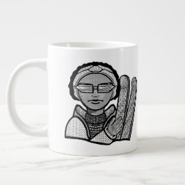 Skiën winter grote koffiekop