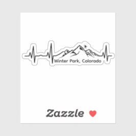 Skiën Winter Park Hartslag Sticker