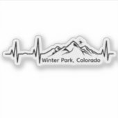 Skiën Winter Park Hartslag Sticker (Voorkant)