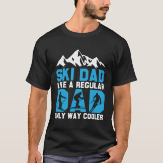 Skiën Wintersport Distress Cool Ski Papa T-shirt F