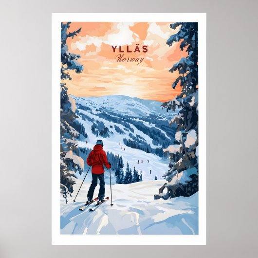 Skiën Ylläs Noorwegen Poster 1 (Voorkant)