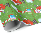 Skiend kerstpapier met kerstinslag cadeaupapier (Rol Hoek)