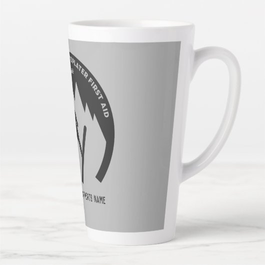 Skiend ongeval komt snel goed latte mok (Rechts)