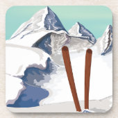 Skiënde Bergen Onderzetter (Voorkant)