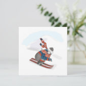 Skiende gorilla platte kerstkaart kaart (Staand voorkant)