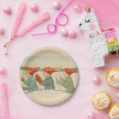 Skiende jongens, Old Scandinavian, Kerstmis Papieren Bordje (Feest)