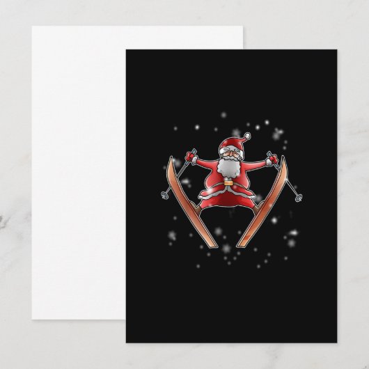 Skiende Kerstkerstski Winter Sport X-Mas Paja Kaart (Voorkant / Achterkant)