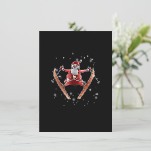 Skiende Kerstkerstski Winter Sport X-Mas Paja Kaart (Staand voorkant)