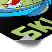 Skiënde Kinderen Ski-rex Grappige Dino Peuter Grap Poster (Hoek)