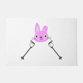 Skiende konijn met skipolen deurmat (Voorkant)