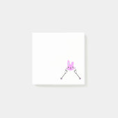 Skiende konijn met skipolen post-it® notes (Voorkant)