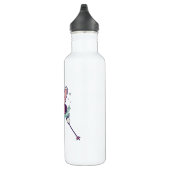 Skiende konijn met skistenpolen en skibrillen waterfles  (Rechts)