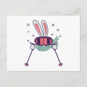 Skiende konijn met skistenski-brillen en sjaal briefkaart (Voorkant)