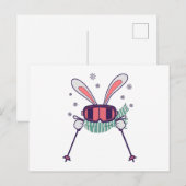 Skiende konijn met skistenski-brillen en sjaal briefkaart (Voorkant / Achterkant)