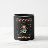Skiende Pinguïn Kerstmis Mok (Midden)