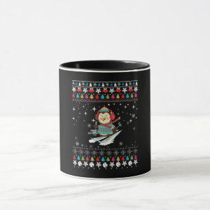 Skiende Pinguïn Kerstmis Mok