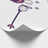 Skiende Santa Rabbit met Santa Hat en skistokken S Cadeaupapier (Hoek)