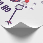 Skiende Santa Rabbit met Santa Hat en skistokken S Cadeaupapier (Hoek)