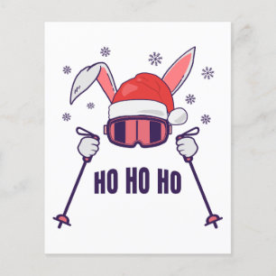 Skiende Santa Rabbit met Santa Hat en skistokken S Flyer