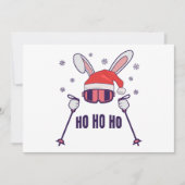Skiende Santa Rabbit met Santa Hat en skistokken S Kaart (Voorkant)