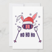 Skiende Santa Rabbit met Santa Hat en skistokken S Kaart (Voorkant)