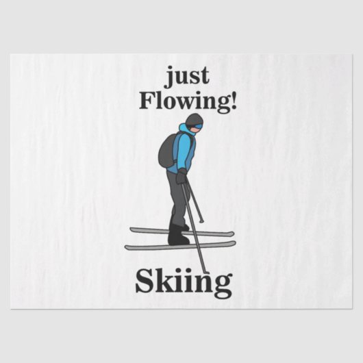 Skiënde Skiloper in Beweging Tissuepapier (Voorkant)