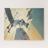 Skiënde Sneeuwman  Legpuzzel (Horizontaal)