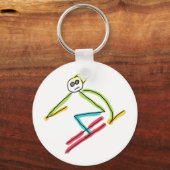 Skiënde Stickman Sleutelhanger (Achterkant)