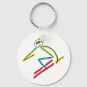 Skiënde Stickman Sleutelhanger (Achterkant)