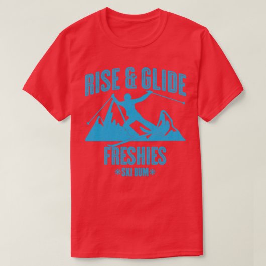 Skiende Stijging en  Lichte Blauwe Tekst van de Gl T-shirt (Design voorkant)