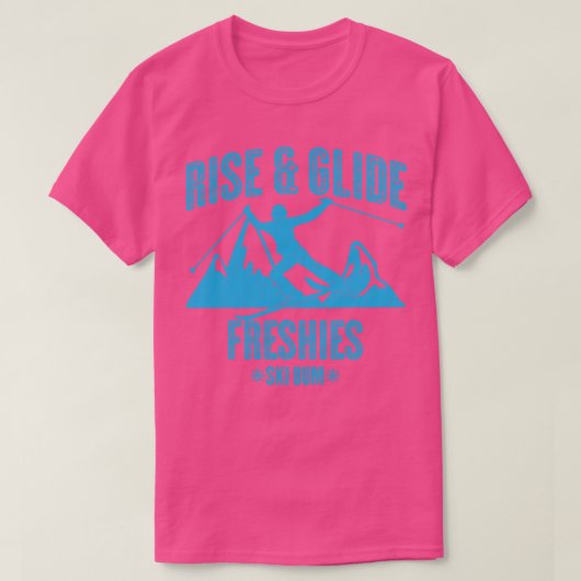 Skiende Stijging en Lichte Blauwe Tekst van de Gl T-shirt (Design voorkant)