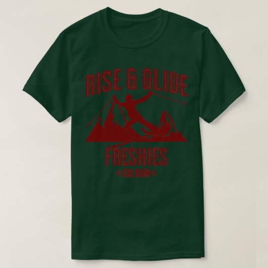 Skiende Stijging en  tekst van de Maroon van Glide T-shirt (Design voorkant)