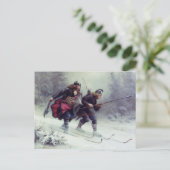 Skiende vogelpoten over de berg briefkaart (Staand voorkant)