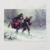 Skiende vogelpoten over de berg briefkaart (Voorkant)