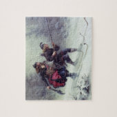 Skiende vogelpoten over de berg legpuzzel (Verticaal)