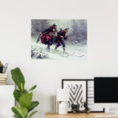 Skiende vogelpoten over de berg poster (Thuiskantoor)