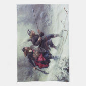 Skiende vogelpoten over de berg theedoek (Verticaal)