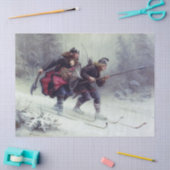 Skiende vogelpoten over de berg tissuepapier (Craft)