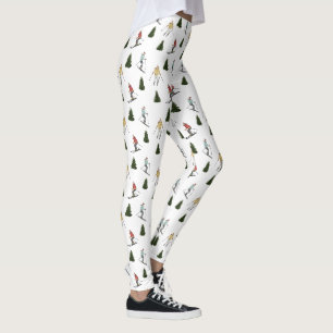 Skiënde vrouwen Schattig watercolor winter sportpa Leggings