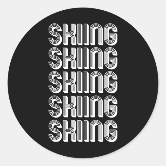Skiër _1 ronde sticker (Voorkant)